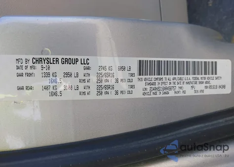 2010 Dodge Grand Caravan Sxt from USA, damaged, VIN 2D4RN5D16AR458757
